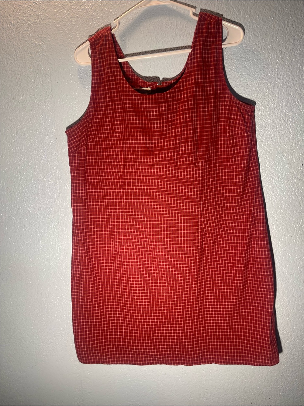 Faded Glory Red Checked Sleeveless Mini Dress